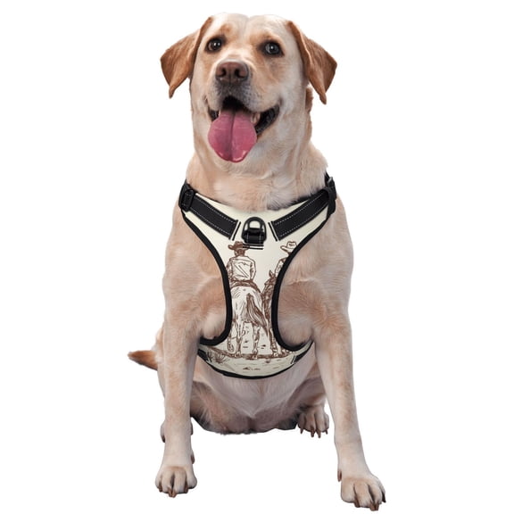 Vsdgher Two Cowboys Riding Horses In The Desert Dog Harness, No-Pull Pet Harness, Dog Vest, Pet Vest for Small to Large Dogs-Small