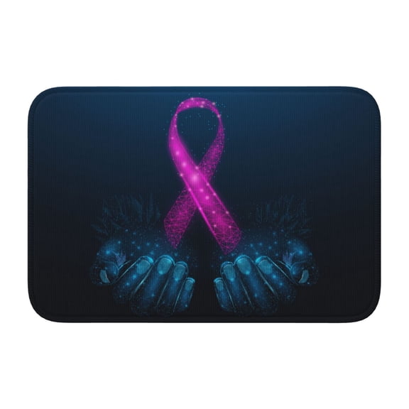 Vsdgher Two Human Hands are Holds Ribbon Awareness Hem Mat 40x60 - Multipurpose Doormat for Indoor & Outdoor Use - Welcome Your Guests with our Entrance Mat
