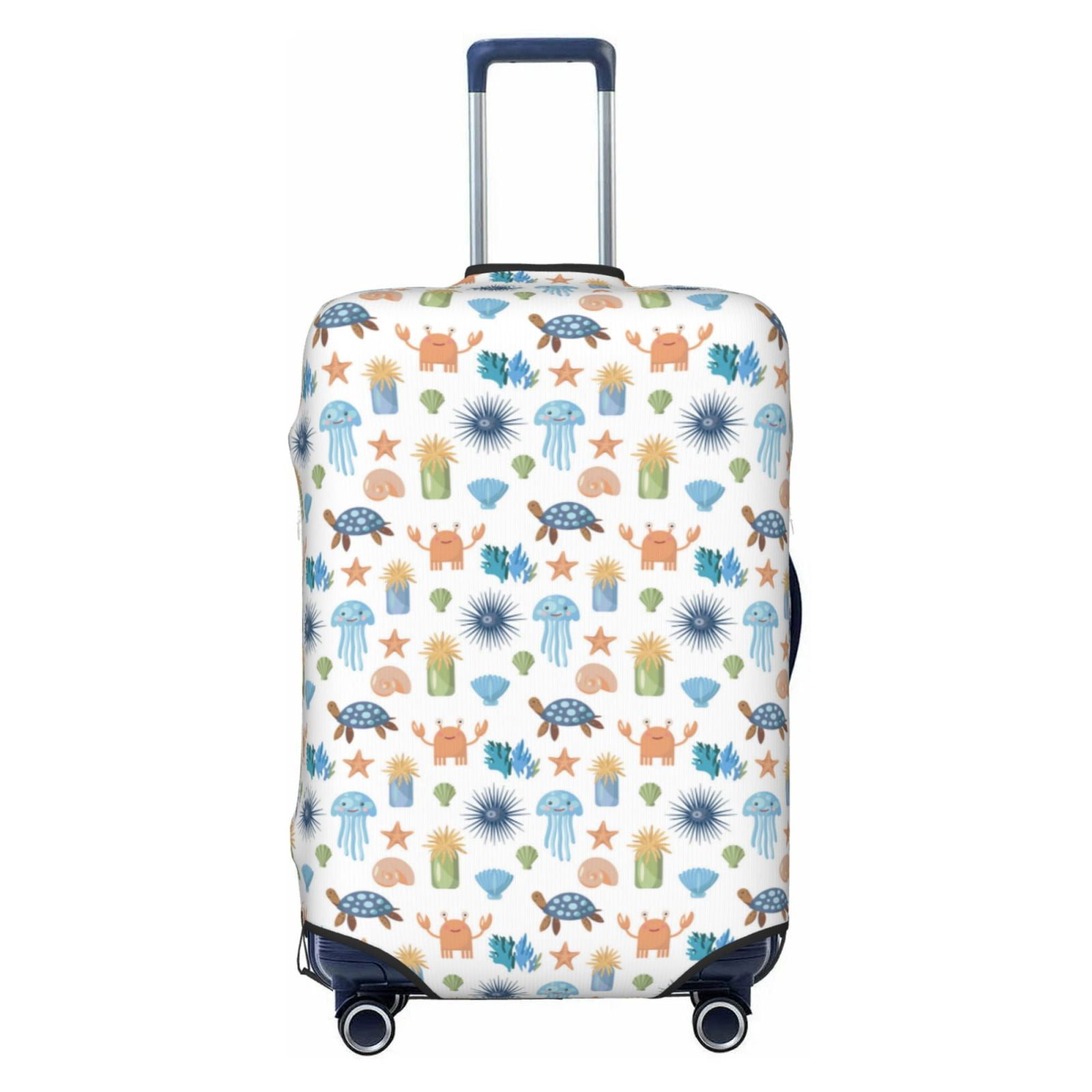Vsdgher Undersea Animals Print Luggage Cover Washable Suitcase Cover Protector Anti-scratch Suitcase cover Fits 18-32 Inch Luggage