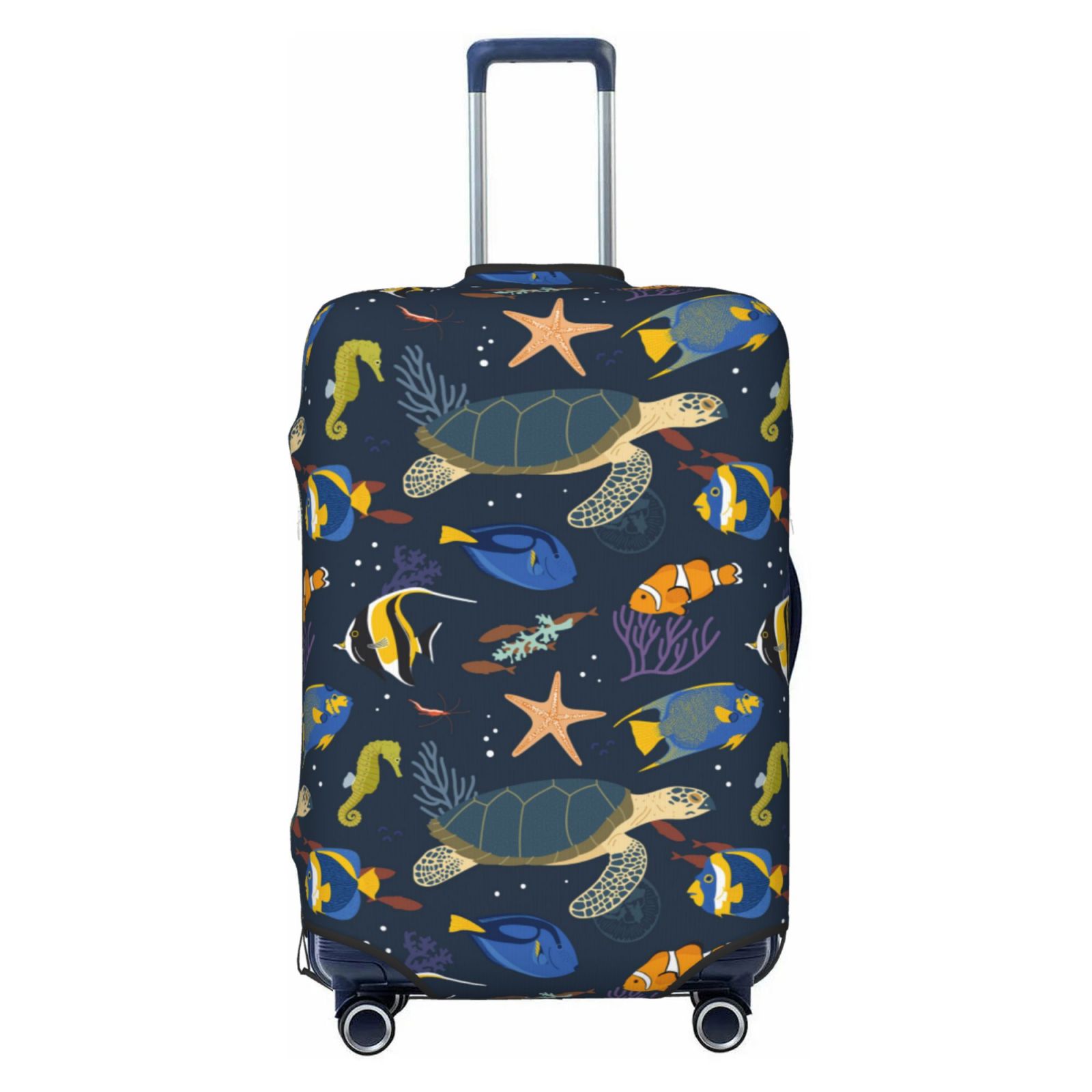 Vsdgher Undersea Animals Print Luggage Cover Washable Suitcase Cover Protector Anti-scratch Suitcase cover Fits 18-32 Inch Luggage