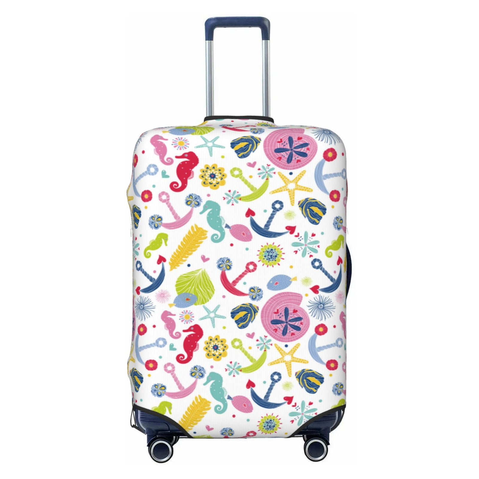 Vsdgher Undersea Seahorse Print Luggage Cover Washable Suitcase Cover Protector Anti-scratch Suitcase cover Fits 18-32 Inch Luggage