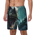 thumbnail image 1 of Vsdgher Underwater Dinosaur Shark for Mens Swim Trunks with Compression Liner Swim Shorts Swim Suits Board Shorts-XX-Large, 1 of 6