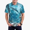 thumbnail image 1 of Vsdgher Underwater Dolphin Scene Polo Shirts for Men, Men's Short Sleeve Stretch Polo Shirt, Shirts for Men-3X-Large, 1 of 6