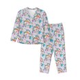 thumbnail image 1 of Vsdgher Unicorn DoingYoga Pajamas Set Long Sleeve Sleepwear Womens Button Down Nightwear Pj Sets-Small, 1 of 7