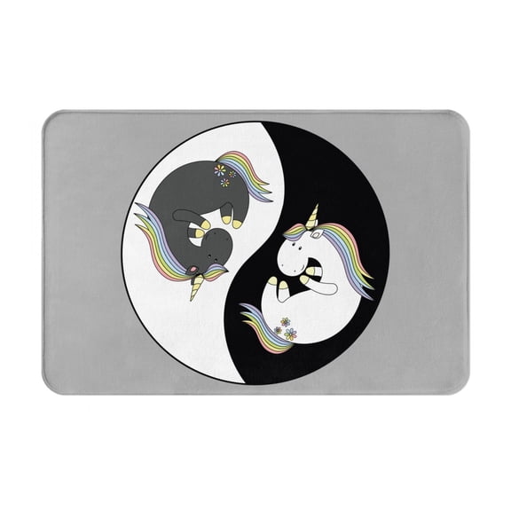 Vsdgher Unicorn in Yoga print Flannel Anti-Slip Floor Mat Comfort Mat Floor Carpet for Decor, Non-Slip, Home, Office, Laundry, Durable