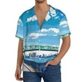 thumbnail image 1 of Vsdgher Urban Riverside Clock Tower Men's Cuban Shirt, Hawaiian Shirts, Business Casual Button Down Shirts, Short Sleeve Shirt-Small, 1 of 5