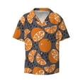 thumbnail image 1 of Vsdgher Various Oranges Print Men's Wrinkle Free Untucked Cuban Shirt Business Casual Button Down Shirts Short Sleeve Shirt, 1 of 7