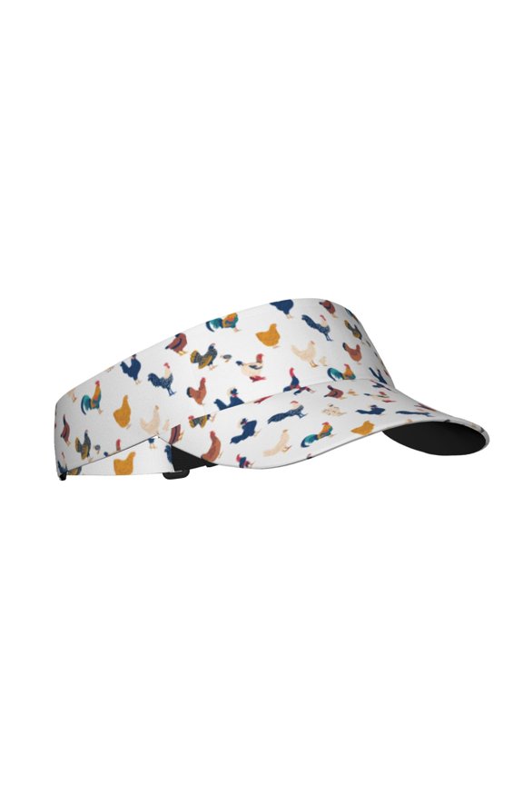 Various Rooster Print Adult Sunscreen Visor Cap,1 Piece of Sport Sun Visor Hats Adjustable Sun Hat for Outdoor Activities Fits for Women and Men (One Size)