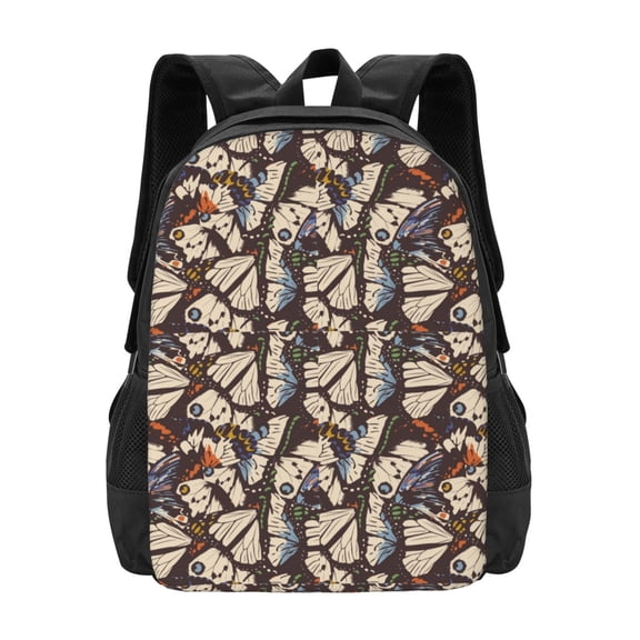 Vsdgher Vector Butterflies Print Backpack for Women Men School Bookbag with Laptop Compartment for College Work Travel, Simple Fashion Casual Daypack, Fit 15" Laptop