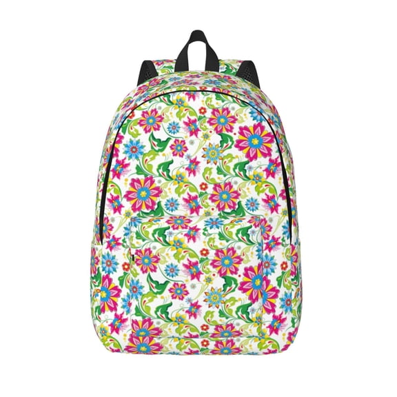 Vsdgher Vector Mexican Otomi Style Bright Print Canvas Backpack Travel Rucksack Unisex Knapsack 15.7/17.7Inch Laptop Backpack for Work,College -Small