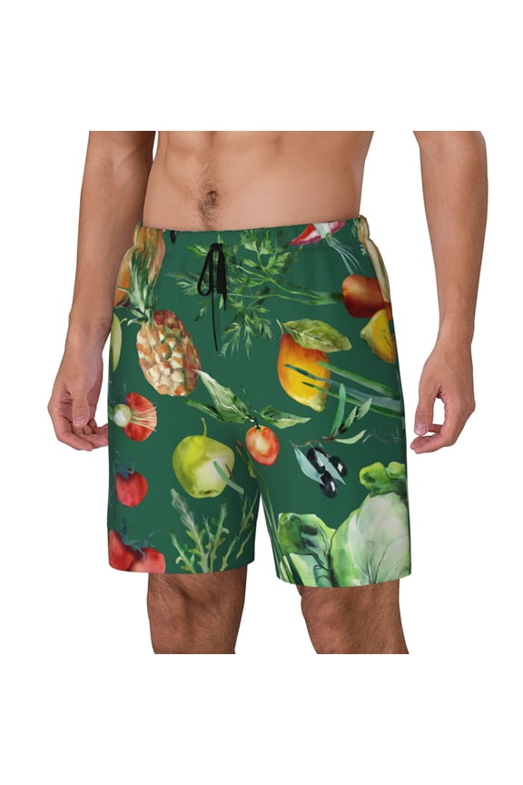 Vegan for Mens Swim Trunks with Compression Liner Swim Shorts Swim Suits Board Shorts-Large