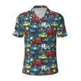 thumbnail image 1 of Vsdgher Vehicles Cartoon with Funny Drivers,Animal Drivers Print Men's Short Sleeve Stretch Polo Shirt, Moisture-Wicking Performance Polo Shirt, 1 of 8