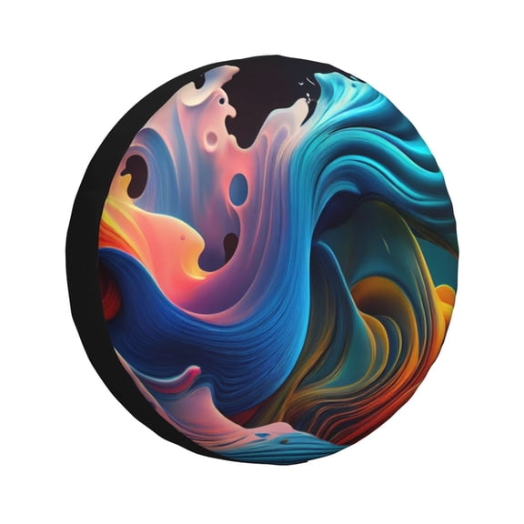 Vsdgher Vibrant Fluid Motion Art for Spare Tire Cover, Tire Wheel Protector Wheel Cover Fit for Truck,Trailer,RV,SUV,Camper and Most Vehicle-14 inch