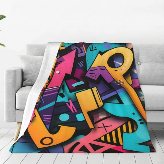 Vsdgher Vibrant Graffiti Urban Art Ultra-Soft Micro flannel Blanket Throw Blankets for Couch Sofa, Bed (4 sizes)-40"x30"