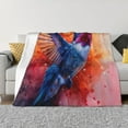 thumbnail image 1 of Vsdgher Vibrant Hummingbird Watercolor Art Pattern Fleece Throw Blanket, Horizontal Fleece Bedding Home Decor for Couch & Bed All Season Use -50"x40", 1 of 3