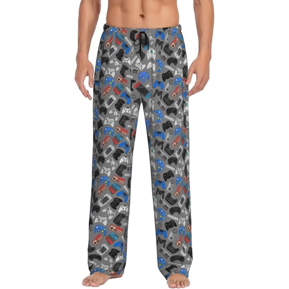 Vsdgher Video Game Print Mens Pajama Pants Sleep & Lounge Pants, PJ Bottoms With elastic waistb and Pockets