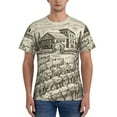 thumbnail image 1 of Vsdgher Vineyard Landscape Print Men's Dry Fit Mesh Athletic Shirts Moisture Wicking Tennis T-Shirt Tops, 1 of 9
