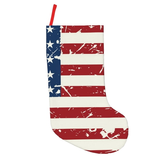 Vsdgher Vintage American Flag Christmas Stockings 18 inch Large Kids Stocking Bags Hanging Socks for Christmas Decor Decorations