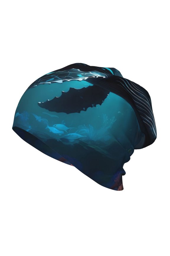 Vintage Blue Pattern Whale Toddler Beanie Baby Boys Girls Beanies Kids Winter Hats Children Knit Warm Caps