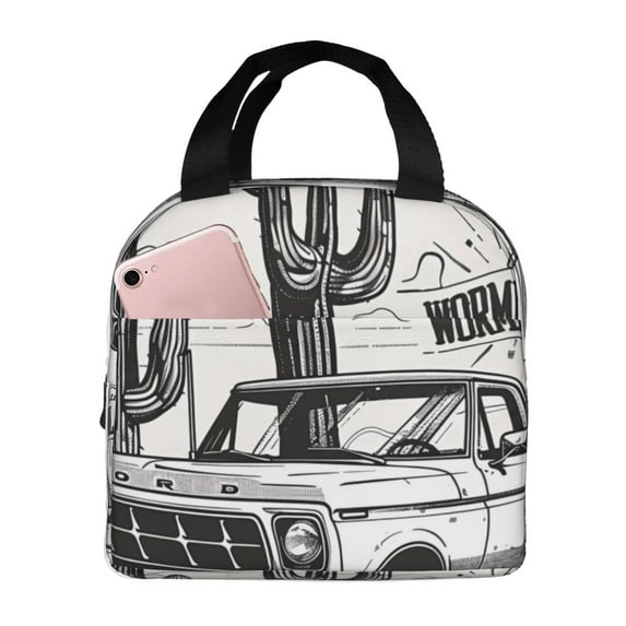 Vsdgher Vintage Cactus Pickup Lunch Bag, Lunch Box for Women Adult Men, Lunch Tote Insulated Cooler Lunch Container for Work/Office/Picnic/Travel