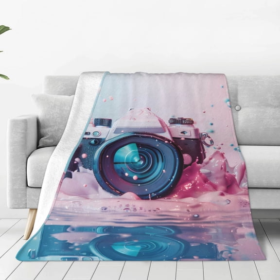 Vsdgher Vintage Camera Splash Art Ultra-Soft Micro flannel Blanket Throw Blankets for Couch Sofa, Bed (4 sizes)-80"x60"