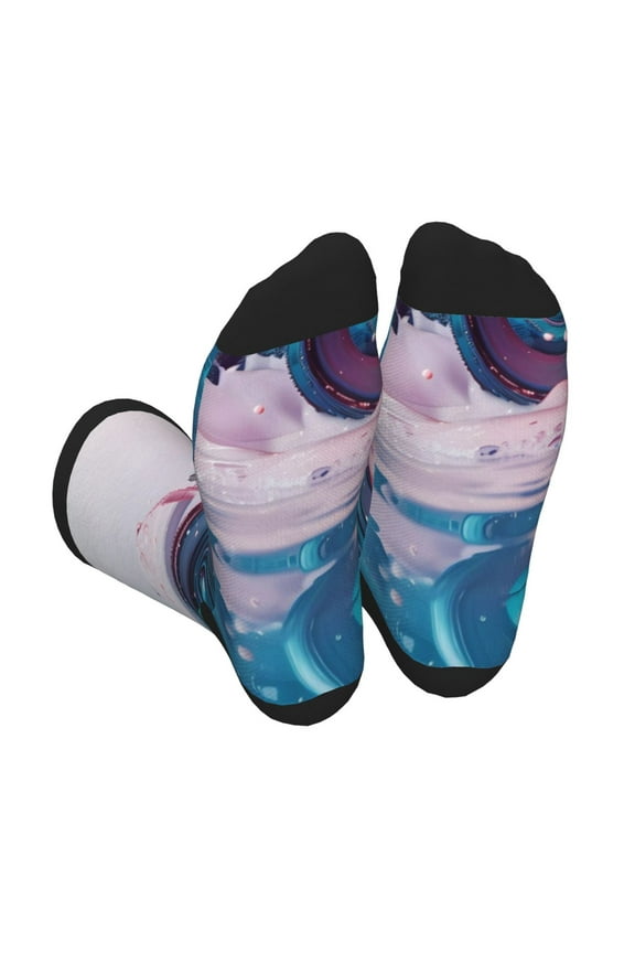 Vintage Camera Splash Art Unisex Crew Socks Lightweight Breathable Ventilation Ankle Socks, Mid-calf socks for Daily