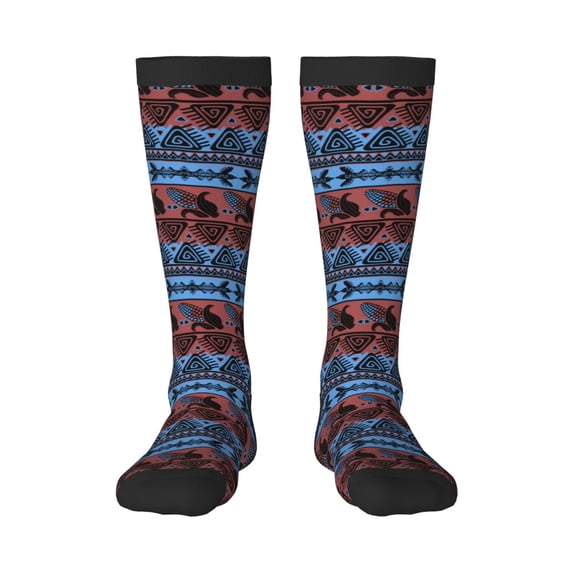 Vsdgher Vintage Corn Pattern in Red Blue Knee Socks, High Socks Long Stretchy Sock Women Knee High Stocking, Long Socks for Women