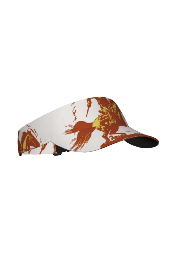Vintage Cowboy On A Bronco Horse Print Adult Sunscreen Visor Cap,1 Piece of Sport Sun Visor Hats Adjustable Sun Hat for Outdoor Activities Fits for Women and Men (One Size)