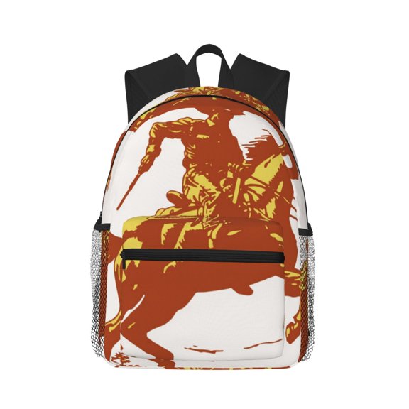 Vsdgher Vintage Cowboy On A Bronco Horse Unisex Large Capacity Bookbag, Schoolbag, Casual Daypack for High School, College, Teens, Travel, Work