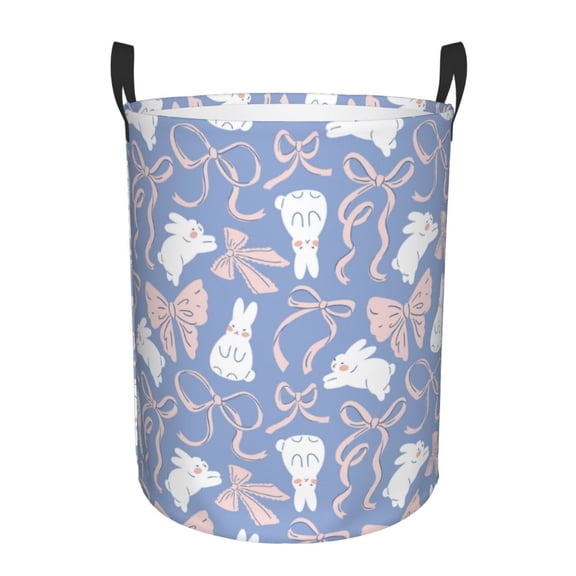 Vsdgher Vintage Easter Waterproof Round Large Laundry Basket -Toy Storage Basket, Perfect as Hamper, Kids Room Storage, and Toy Containment-Medium