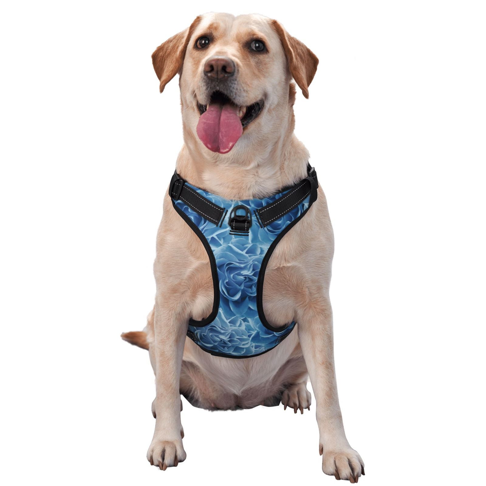 Vsdgher Vintage Floral Dog Harness, No-Pull Pet Harness, Dog Vest, Pet Vest for Small to Large Dogs-Large