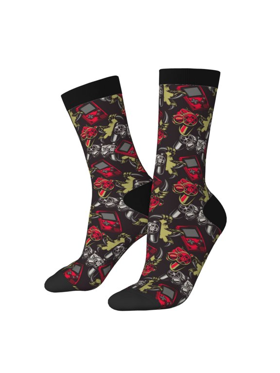 Vintage Gaming Crew Socks for Men & Women, Breathable Casual Athletic Ankle Socks