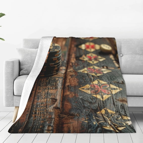 Vsdgher Vintage Poker Chips Ultra-Soft Micro flannel Blanket Throw Blankets for Couch Sofa, Bed (4 sizes)-80"x60"