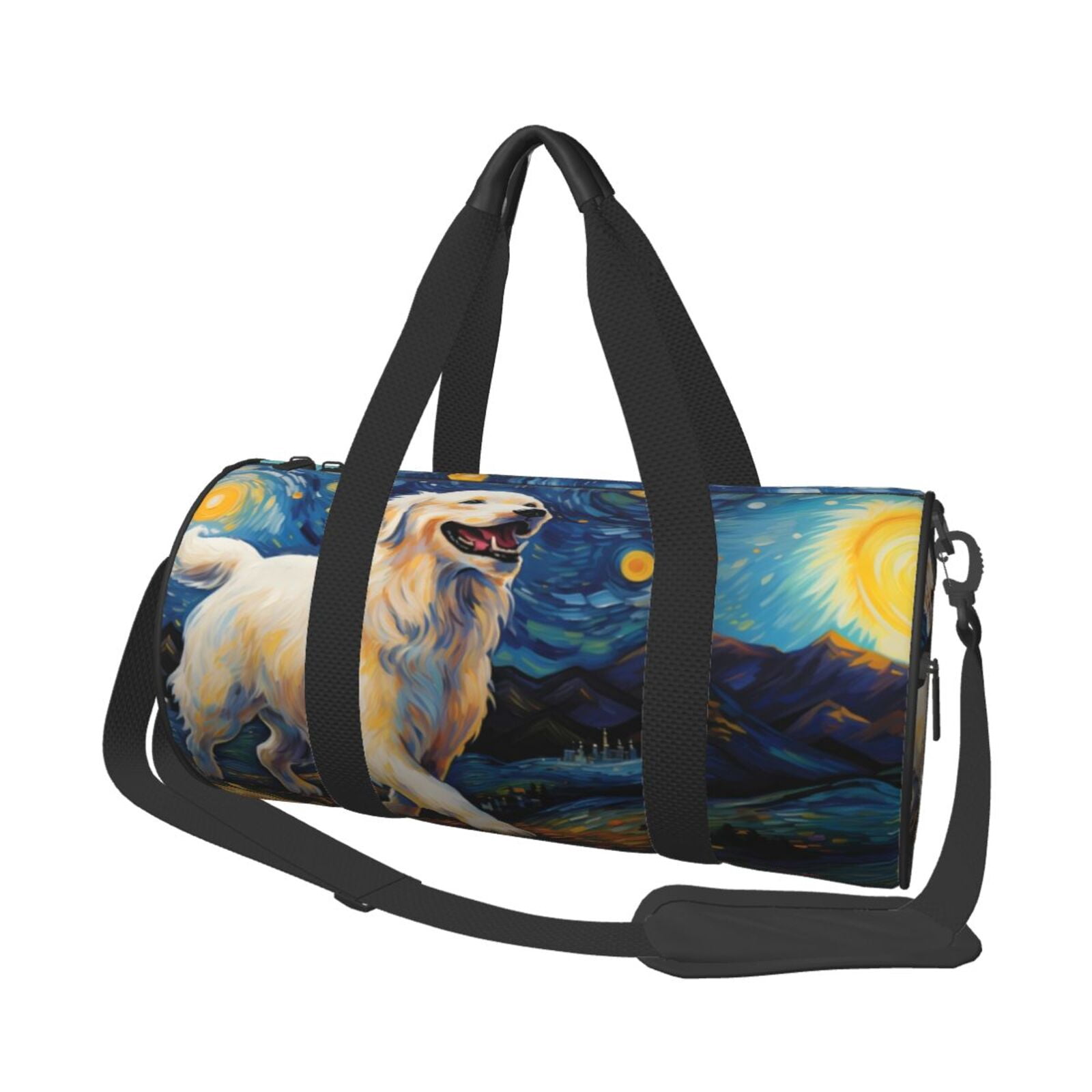 Vsdgher Vintage Starry Sky Labrador A 45L Foldable Duffel Bag, Sports Gym Bag,Overnight Bag, Portable Weekender Bag for Airplanes