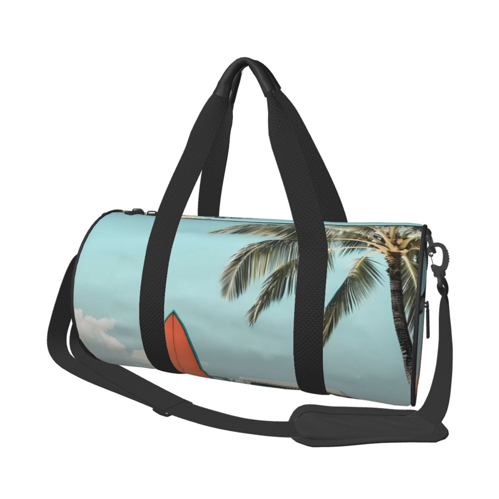 Vsdgher Vintage Surf Van Beach 45L Foldable Duffel Bag, Sports Gym Bag,Overnight Bag, Portable Weekender Bag for Airplanes