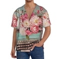 thumbnail image 1 of Vsdgher Vintage Typewriter Floral Men's Cuban Shirt, Hawaiian Shirts, Business Casual Button Down Shirts, Short Sleeve Shirt-4X-Large, 1 of 5
