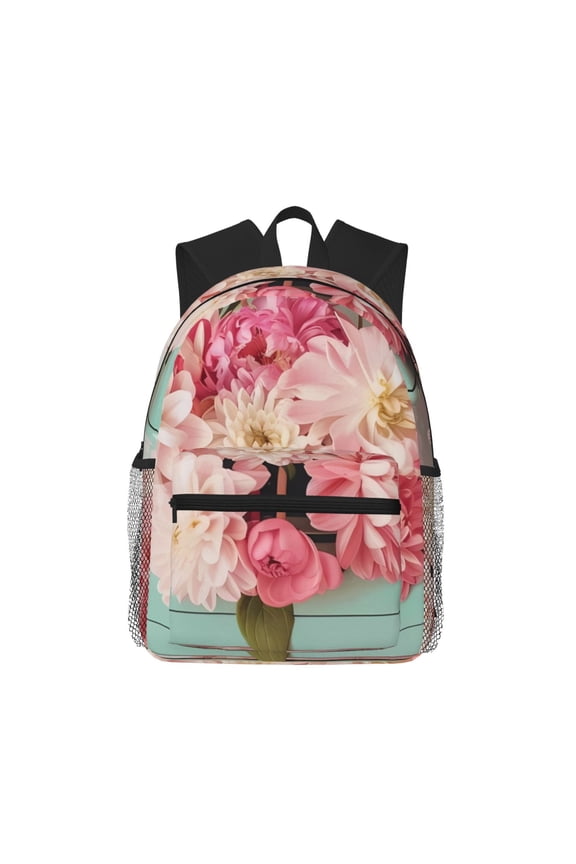 Vintage Typewriter Floral Unisex Large Capacity Bookbag, Schoolbag, Casual Daypack for High School, College, Teens, Travel, Work