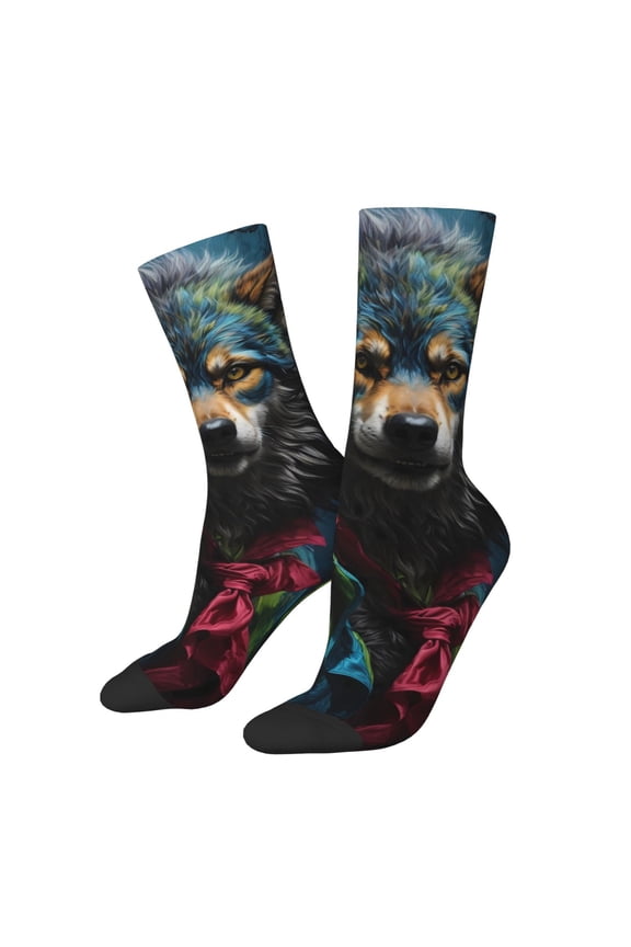 Vintage Wolf Warrior Crew Socks for Men & Women, Breathable Casual Athletic Ankle Socks