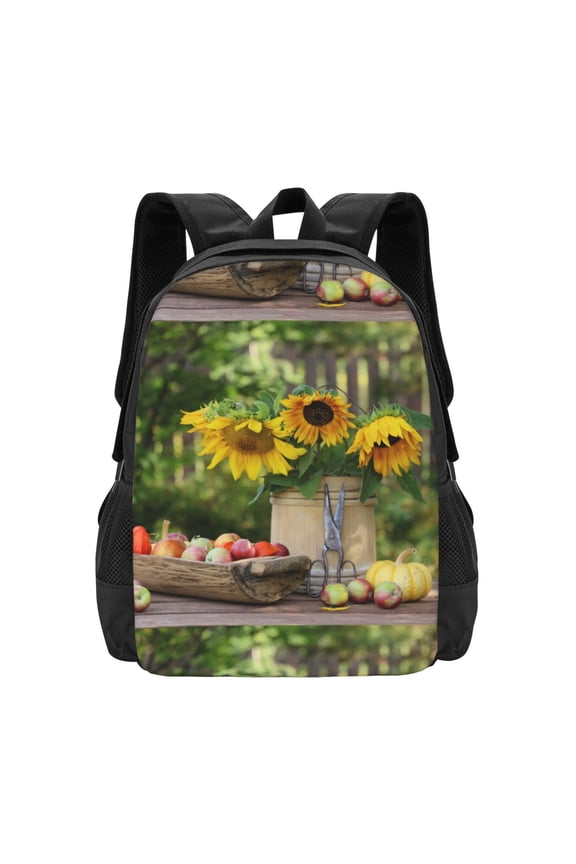 Vintage Wooden Bucket Print Backpack for Women Men School Bookbag with Laptop Compartment for College Work Travel, Simple Fashion Casual Daypack, Fit 15" Laptop