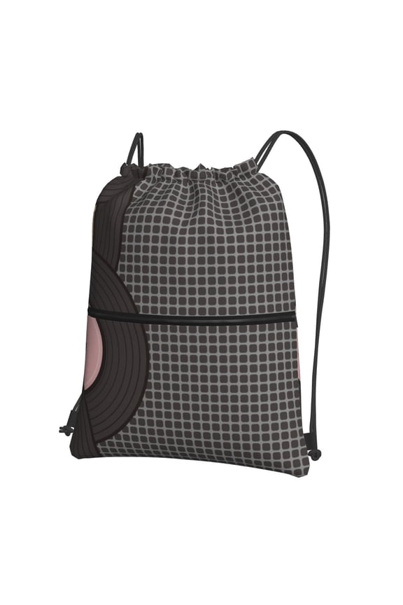 Vinyl Records Drawstring Backpack Water Resistant String Bag Sports Sackpack Gym Sack for Men Women