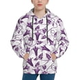 thumbnail image 1 of Vsdgher Violets Flowers Hoodie Youth Classic Hooded Pullover Sweatshirts Essentials Hoodie for Children (s-xl)-Small, 1 of 6
