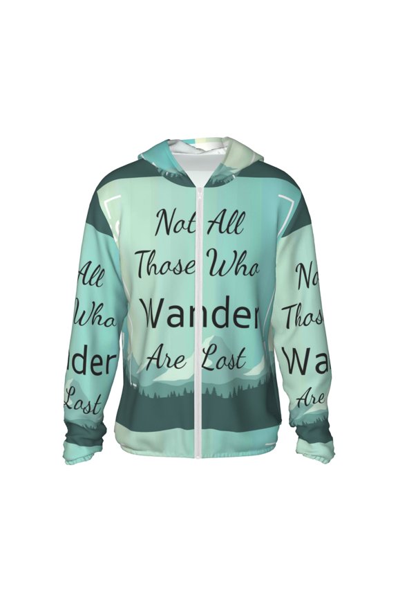 Not All Those Who Wander Are Lost1 Print Adult Hoodie Shirts Rash Guard for Men Women,Long Sleeve Sun Protection Fishing Shirts for Athletic Running Swim-XX-Large