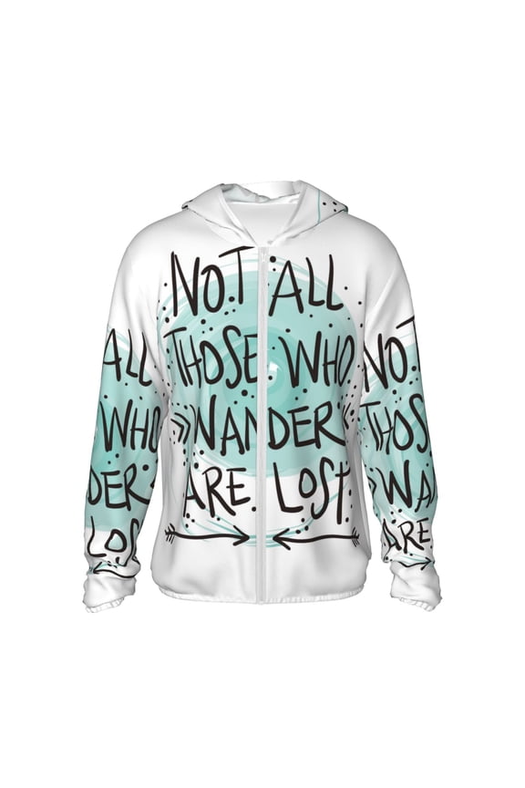Not All Who Wander Are Lost1 Print Adult Hoodie Shirts Rash Guard for Men Women,Long Sleeve Sun Protection Fishing Shirts for Athletic Running Swim-XX-Large
