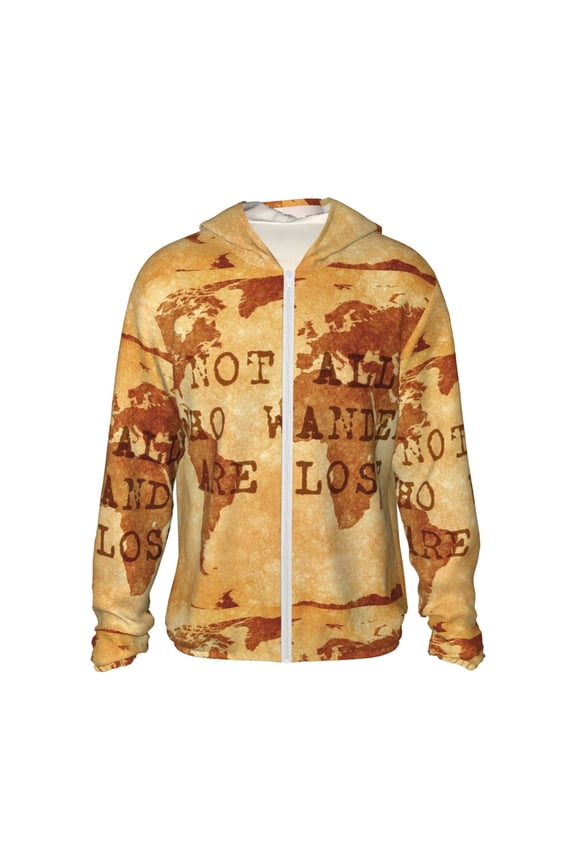 Not All Those Who Wander Are Lost2 Print Adult Hoodie Shirts Rash Guard for Men Women,Long Sleeve Sun Protection Fishing Shirts for Athletic Running Swim-X-Large