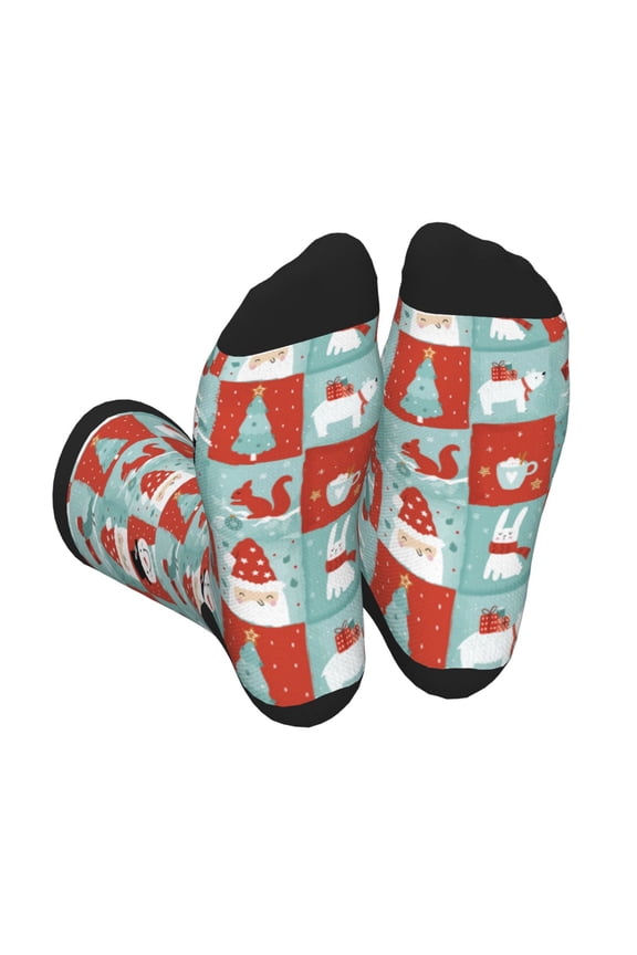 Warm Christmas Memories Unisex Crew Socks Lightweight Breathable Ventilation Ankle Socks, Mid-calf socks for Daily