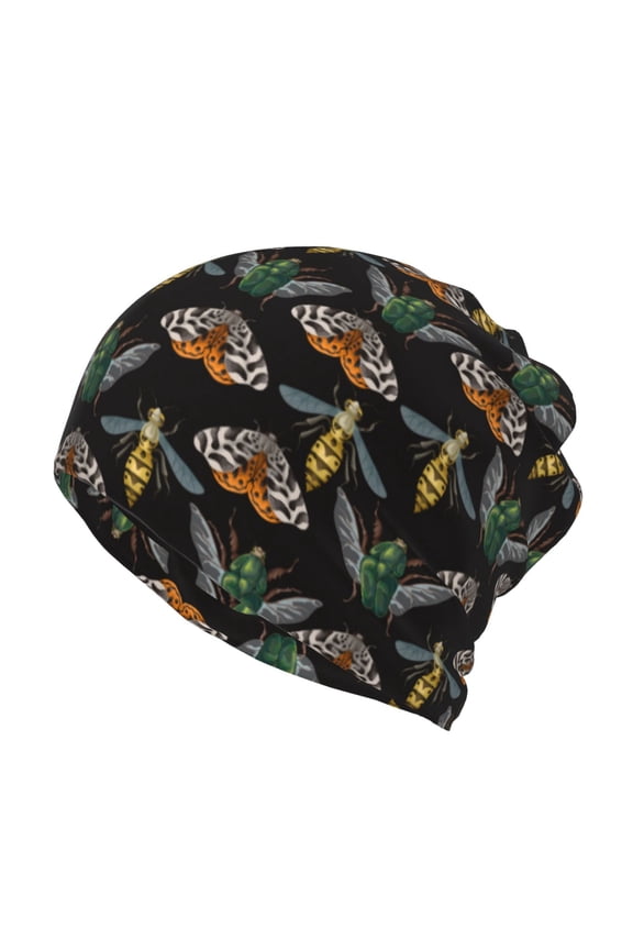 Wasp Cockchafer Butterfly Slouchy Beanie Hat for Men/Women, Skull Cap Chemo Cap Night Sleeping Cap