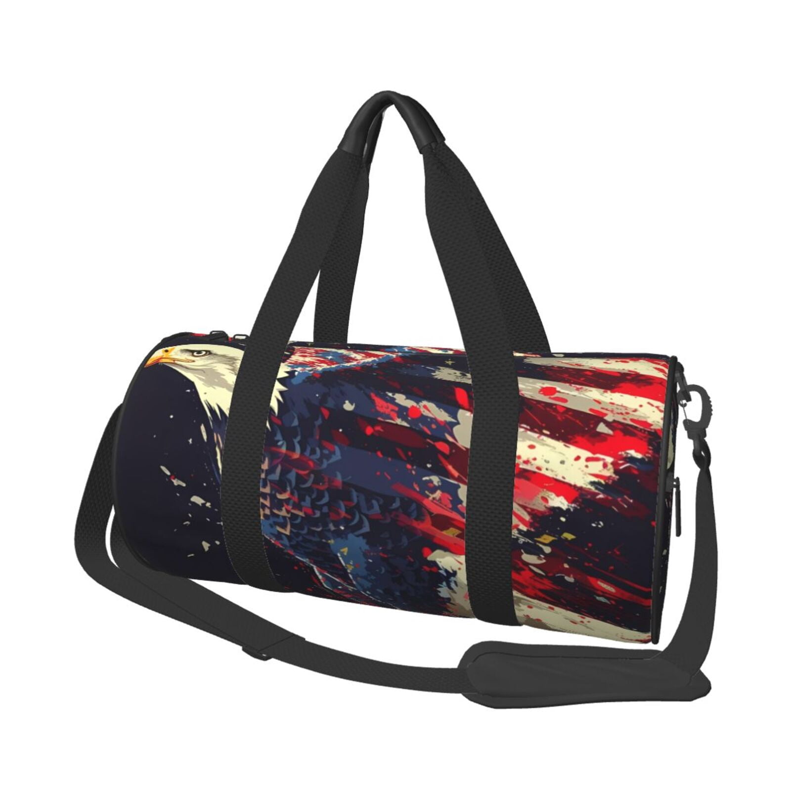 Vsdgher Watercolor Bald Eagle 45L Foldable Duffel Bag, Sports Gym Bag,Overnight Bag, Portable Weekender Bag for Airplanes