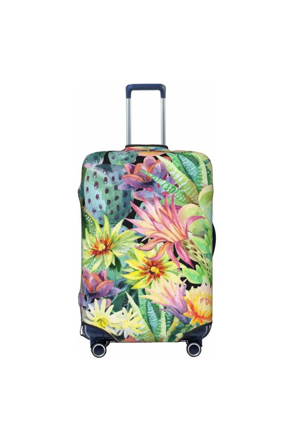 Watercolor Blooming Cactus Print Luggage Cover Washable Suitcase Cover Protector Anti-scratch Suitcase cover Fits 18-32 Inch Luggage