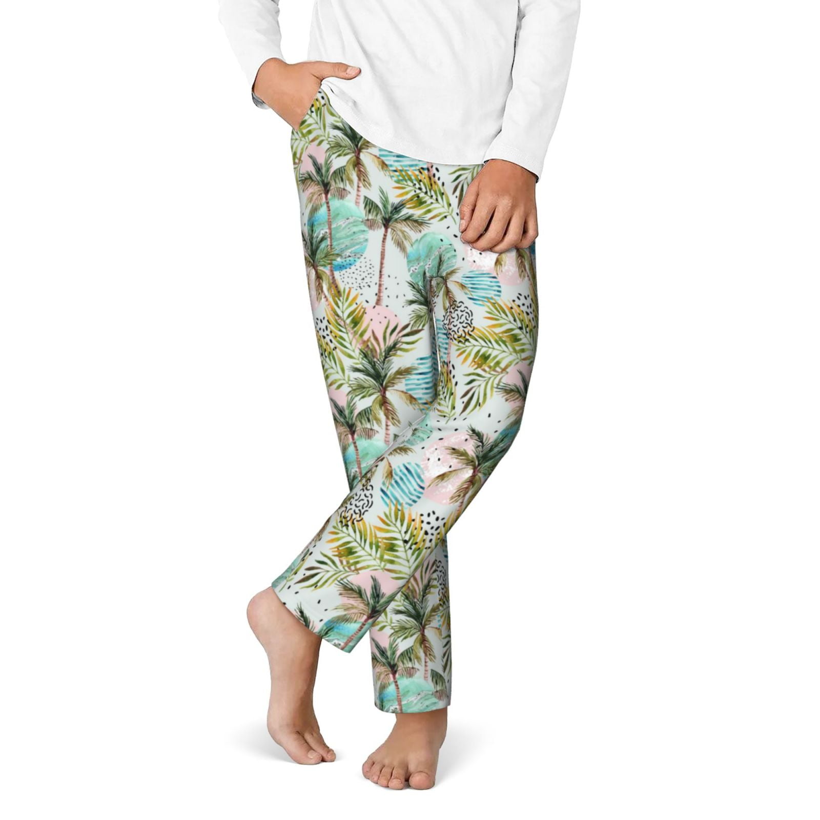 Mint Palm Tree Pajama Pants main image 0