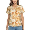 thumbnail image 1 of Vsdgher Watercolor Sea Shells Women Shirts V Neck Short Sleeve Tops T-Shirt Basic Tees, S to 3XLX-Large, 1 of 5